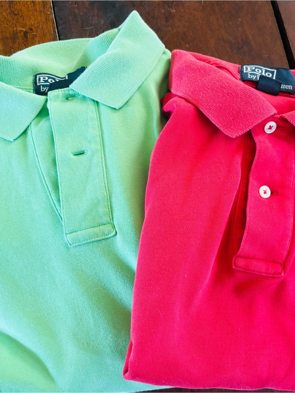 2 Polo by Ralph Lauren Mint Green and Soft Red Polo Shirts